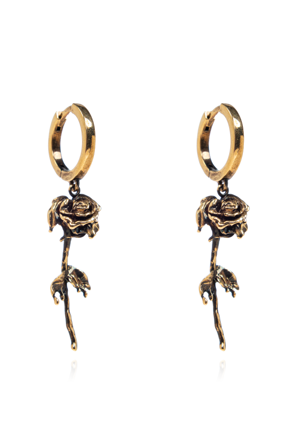 ピアス alexander mcqueen FW25 LOGO EARRINGS (836397 J161B1021) McQueen Seal Logo earrings for Women - Gold in Qatar | Level